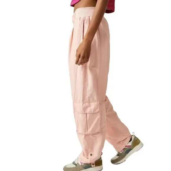Free People FP Movement Mesmerize Me Cargo Pants in Sunkissed Pink Small Size - Picture 2 of 16